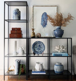 Blue and White Ceramic Dragon Plate (with stand)