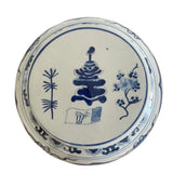 Blue and White Floral Arrangement Jar (Flat Lid)