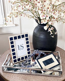 Navy Blue and Cream Resin Box