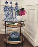 Blue and White Ceramic Round Box