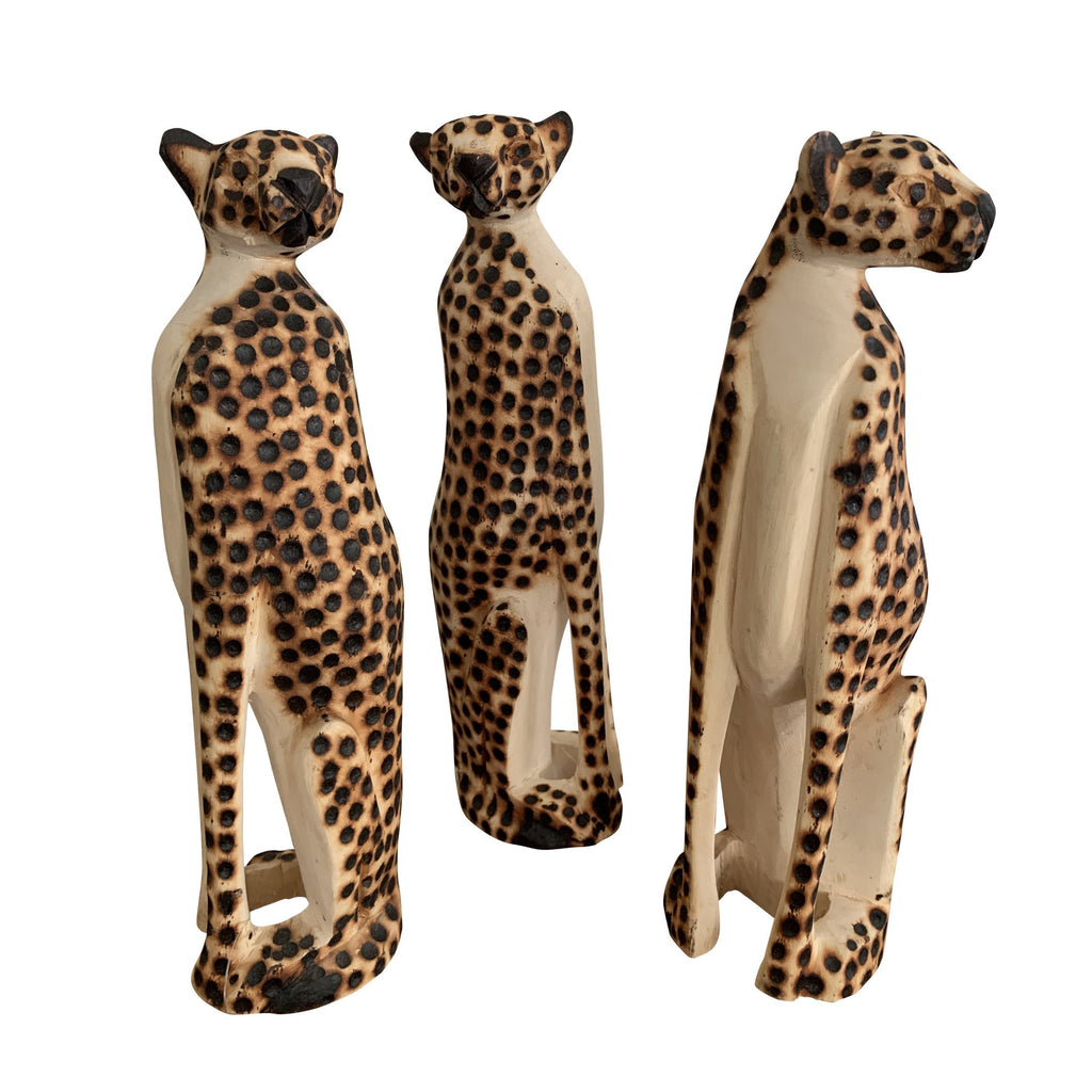Hand Carved Wooden Cheetah