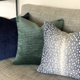 Green Ribbed Velvet Cushion