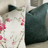 Green Ribbed Velvet Cushion