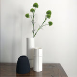Tall Ribbed Bud Vase (Matte White)