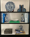 Blue and White Ceramic Dragon Plate (with stand)