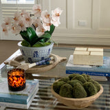 Blue and White Ceramic Chinese Symbol Bowl