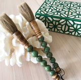 Chinese Calligraphy Brush (Green and Navy Shagreen Finish)