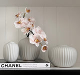 Ribbed Squat Vase (White)