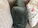 Green Ribbed Velvet Cushion