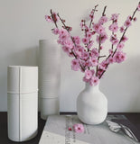 Tall Ribbed Bud Vase (Matte White)