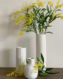 Tall Ribbed Bud Vase (Matte White)