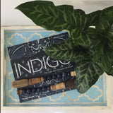 Ice Blue Rectangle Moroccan Pattern Inlay Tray