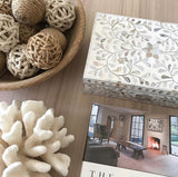 White Flower Mother of Pearl Inlay Box (2 sizes)
