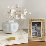 Ribbed Squat Vase (White)
