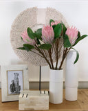 Tall Ribbed Bud Vase (Matte White)