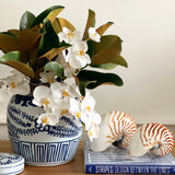 Blue and White Floral Ming Jar (Flat Lid)