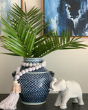 Blue and White Ceramic Ancient Treasure Water Pot