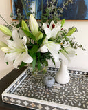 Grey Mother of Pearl Flower Tray