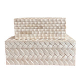 Natural Bamboo Weave Inlay Box