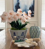 Blue and White Ceramic Chinese Symbol Bowl