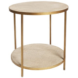 Round Rattan Side Table (Gold)