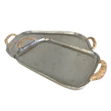 Aluminum Tray (rattan handle)