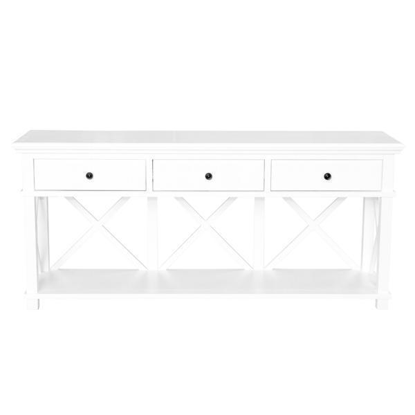 Hamptons 3 Drawer Console (White)