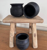 Vintage Black Clay Pots (Mini)