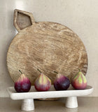 Marble Footed Tray (Beige)