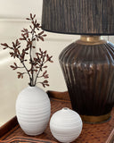 White Textured Rib Vase (Small)