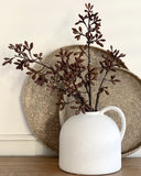 White Speckle Ceramic Vase (with handle)