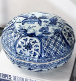 Blue and White Ceramic Round Box