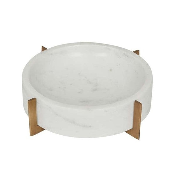 Marble Bowl with Brass Stand