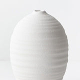 White Textured Rib Vase (Tall)