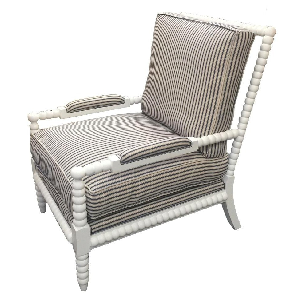 Bobbin Occasional Chair (White / Navy Stripe)
