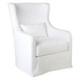 Slip Cover Swivel Occasional Chair (White)