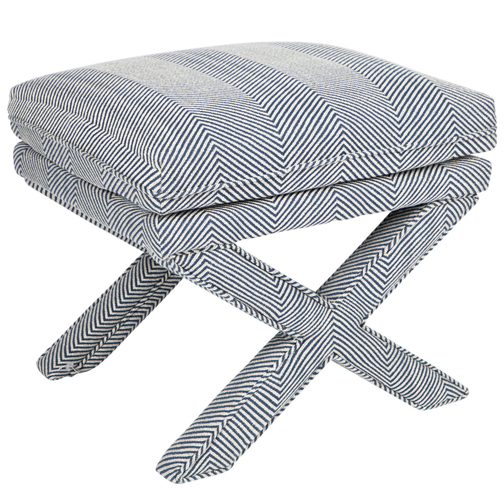 Chevron Stool (Navy/White)