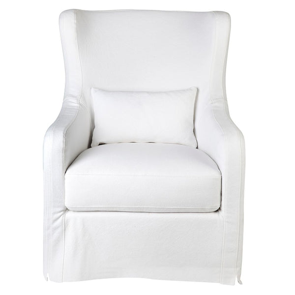 Slip Cover Swivel Occasional Chair (White)