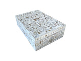 White Flower Mother of Pearl Inlay Box (2 sizes)