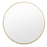 Simple Brass Finish Round Mirror