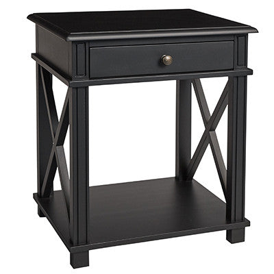 Hamptons Bedside Table (Black)