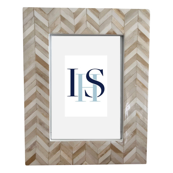 Natural Herringbone Inlay Photo Frame Inside Home Style