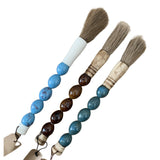 Chinese Calligraphy Brush (Aqua, Teal and Brown Shagreen Finish)