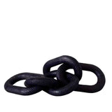 Hand Carved 5-Link Wooden Chain (Black Stain)