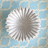 Ice Blue Large Round Moroccan Pattern Inlay Tray