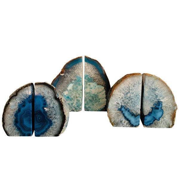 Agate Bookends (Blue)