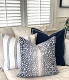 Navy Blue Braid Cushion Cover