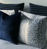 Navy Blue Textured Velvet Cushion