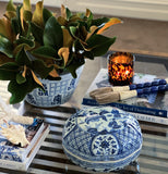 Blue and White Ceramic Chinese Symbol Bowl