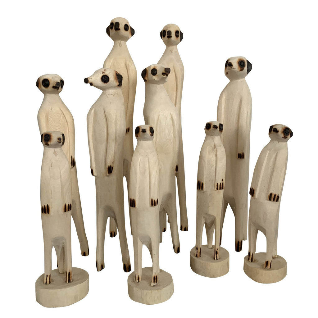 Hand Carved Wooden Meerkats
